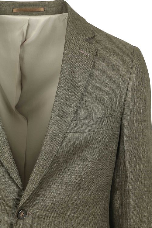 Suitable Veste de Costume De Lin Panama Vert Olive Product / Detail