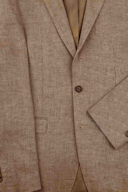 Suitable Veste de Costume De Lin Panama Beige Product / Detail