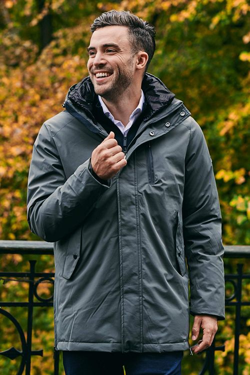 Suitable Veste d'Hiver Baz Vert Foncé Model / Voorkant avec Bram