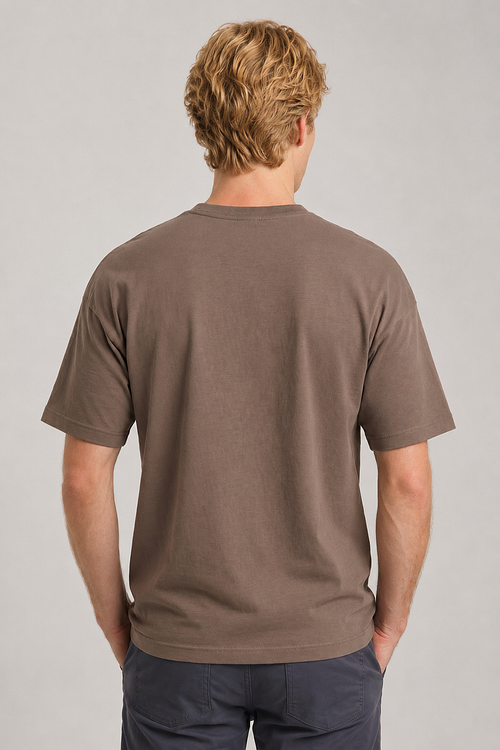 Camiseta Alan Red Venice Heavy Jersey de algodón en taupe Model / Achterkant