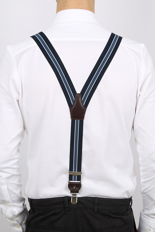 Tirantes Profuomo Luxe azul marino/azul claro Model / Achterkant