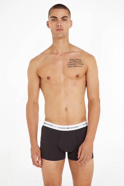 Tommy Hilfiger Boxershorts 3-Pakke Sort/Hvid/Grå Model / Voorkant