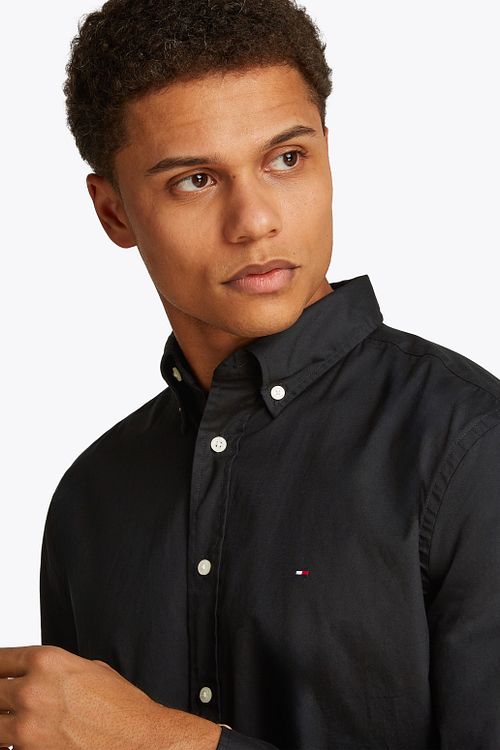 Tommy Hilfiger Poplin Hemd Flex Schwarz Model / Detail