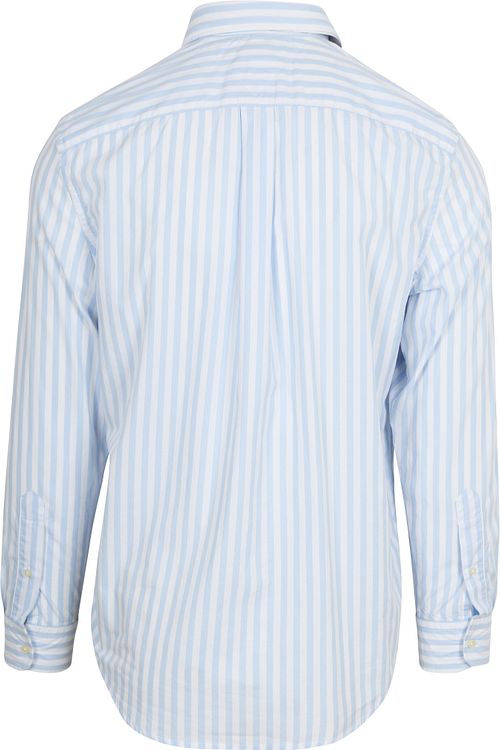 Tommy Hilfiger Poplin Overhemd Streep Lichtblauw