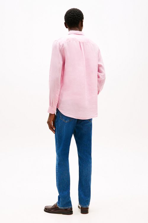 Tommy Hilfiger Overhemd Linnen Roze Model / Achterkant