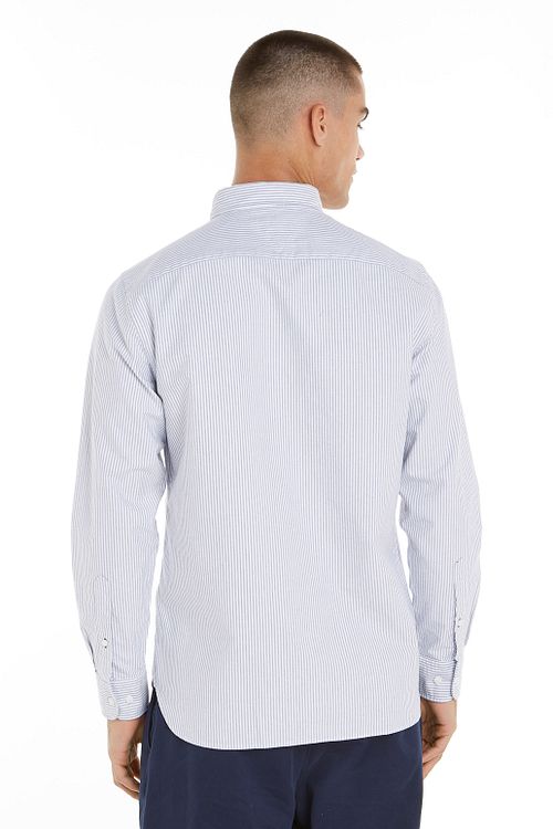 Tommy Hilfiger Oxford Skjorte Stribet Lyseblå Model / Achterkant