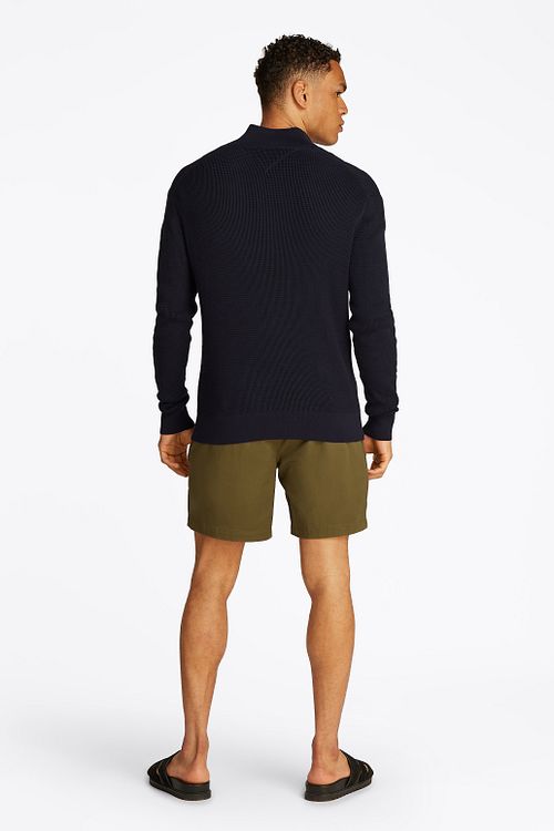 Tommy Hilfiger Racking Half-Zip Struktur Marineblå Model / Achterkant