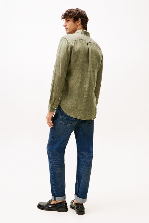 Tommy Hilfiger Shirt Linen Army Model / Achterkant