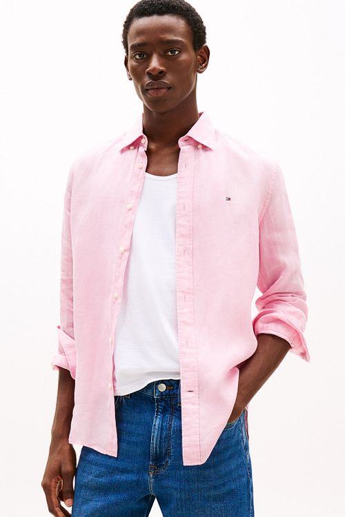 Tommy Hilfiger Skjorte i Lyserød Linned Model / Voorkant