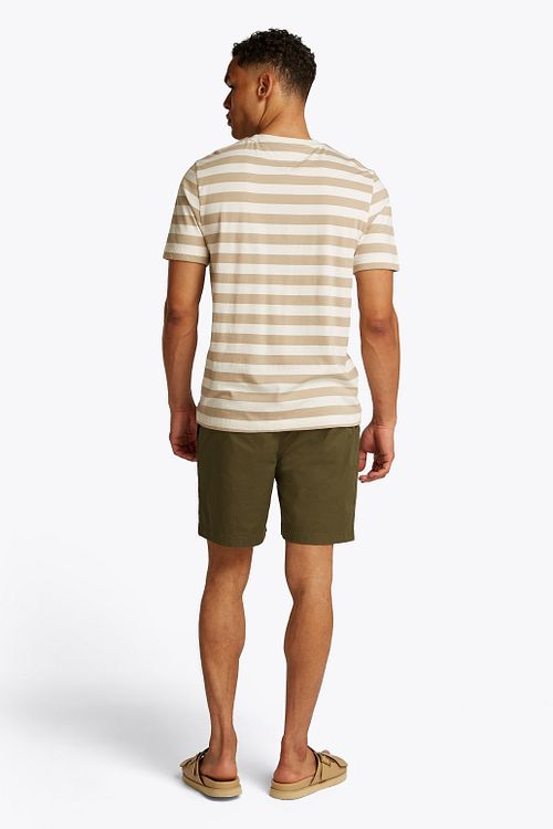 Tommy Hilfiger T-shirt Streifen Beige Model / Achterkant