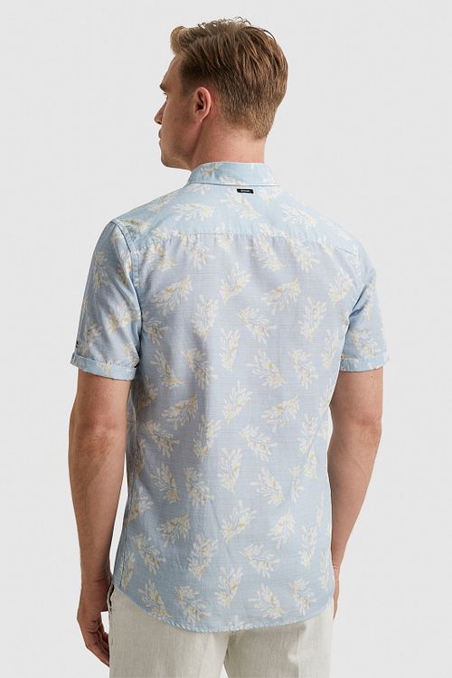 Vanguard Chemise à manches courtes en lin bleu clair Model / Achterkant