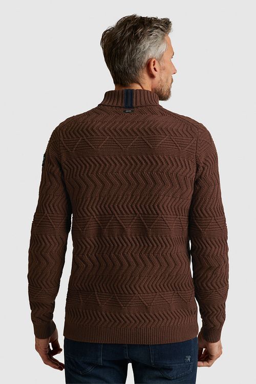 Vanguard Knitted Turtleneck Brown Model / Achterkant