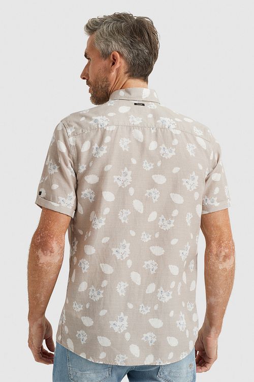 Vanguard Short Sleeve Overhemd Linnen Beige Model / Achterkant