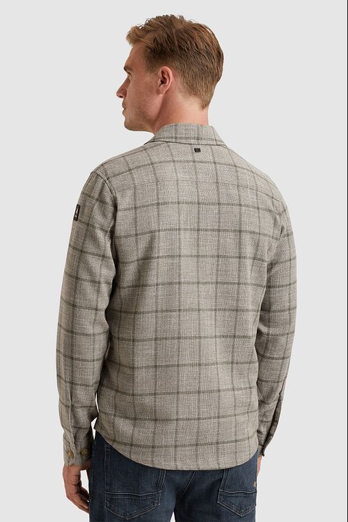 Vanguard Overshirt w kratę w kolorze taupe Model / Achterkant