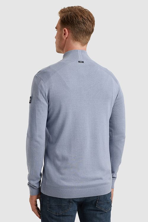 Vanguard Sweater Half Zip Textured Blue Model / Achterkant