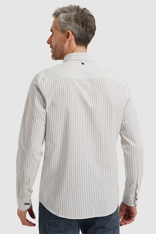 Vanguard Skjorta Dobby Ränder Beige Model / Achterkant