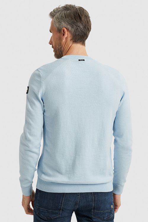 Sweter Vanguard z fakturą slub w jasnoniebieskim kolorze Model / Achterkant