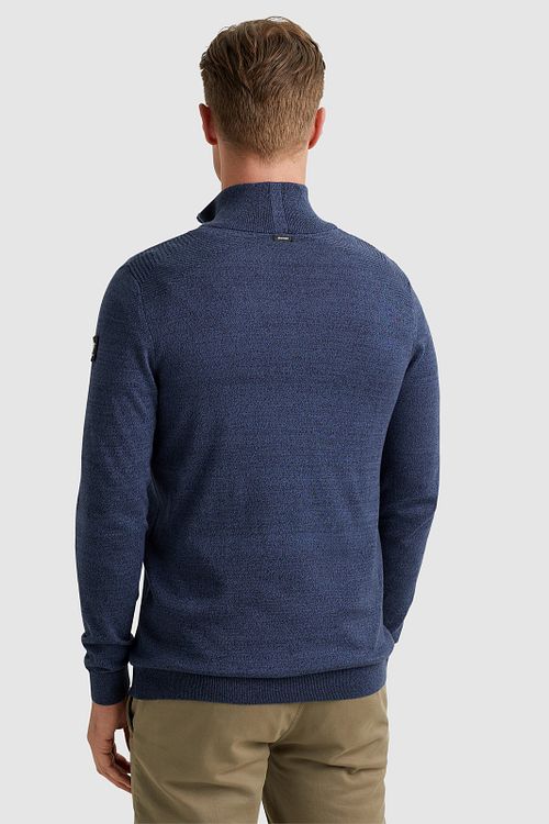 Vanguard sweter z półzamkiem melange w kolorze ciemnogranatowym Model / Voorkant