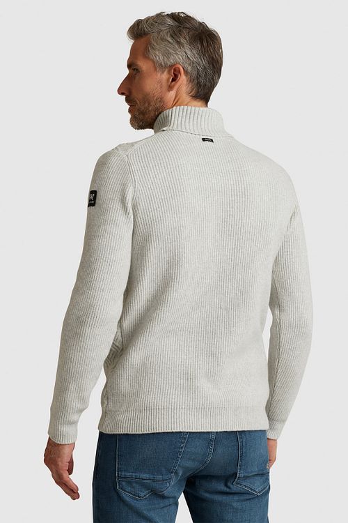 Vanguard Trui Half Zip Structuur Ecru Model / Achterkant