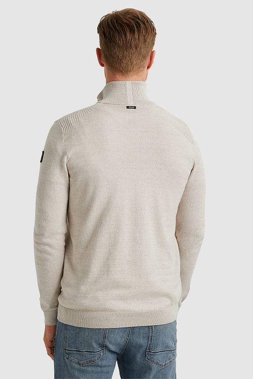Vanguard Trui Half Zip Melange Ecru Model / Voorkant