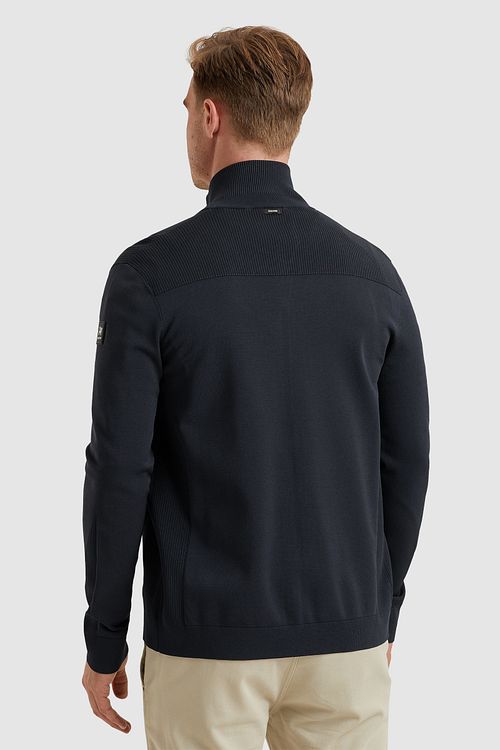 Vanguard Strickjacke Viskose Dunkelblau Model / Achterkant