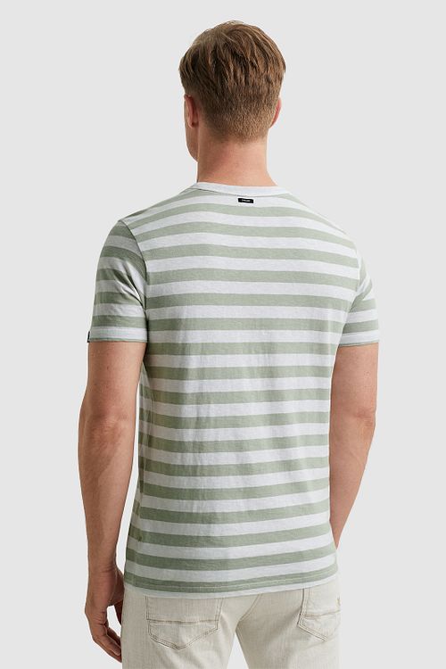 T-Shirt Vanguard de rayas en verde Model / Achterkant