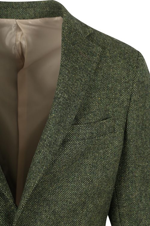 Suitable blazer Birdseye de lana merina verde Product / Detail
