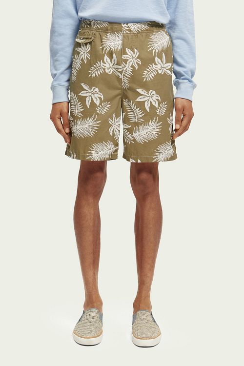 Short con stampa Scotch and Soda verde scuro Model / Voorkant