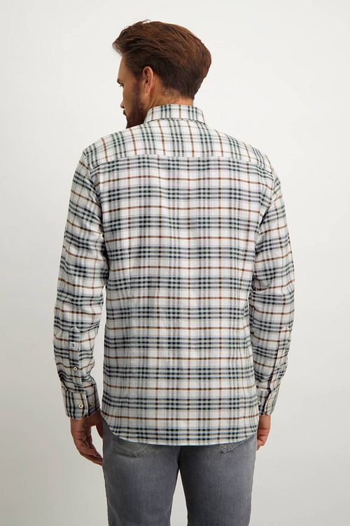 State of Art Chemise A Carreaux Greige Model / Achterkant