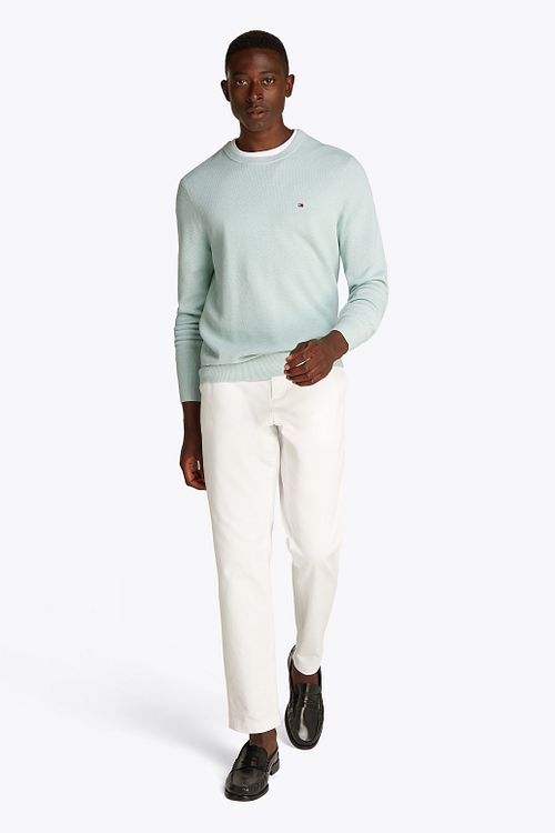 Tommy Hilfiger Pull Structure Vert Menthe Model / Voorkant