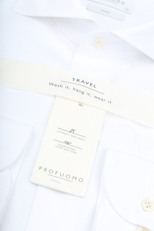 Profuomo Skjorta Med Extra Långa ärmar Travel Vit Product / Detail