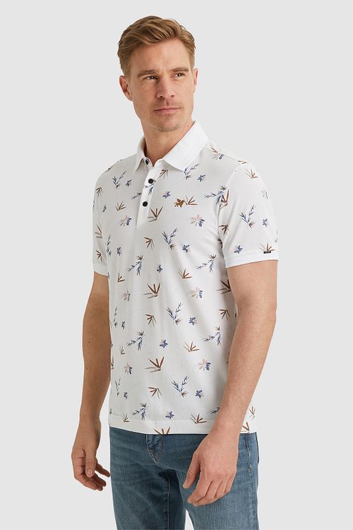 Vanguard Polo Shirt Print White Model / Zijkant