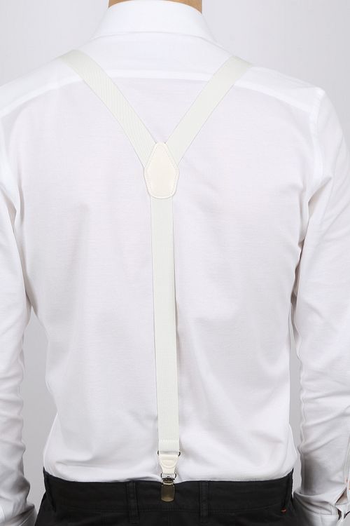 Suitable Suspenders White Y-model Model / Achterkant