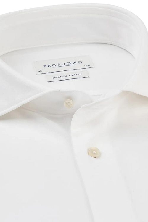 Profuomo Hemd Japanese Knitted Wit Product / Detail