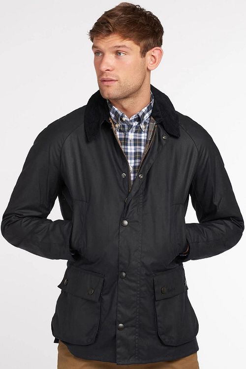 Woskowana kurtka Barbour Ashby w kolorze granatowym Model / Voorkant