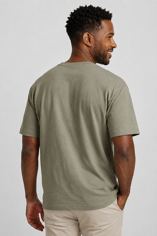T-shirt Alan Red Venice Heavy Jersey w kolorze zielonym Model / Achterkant