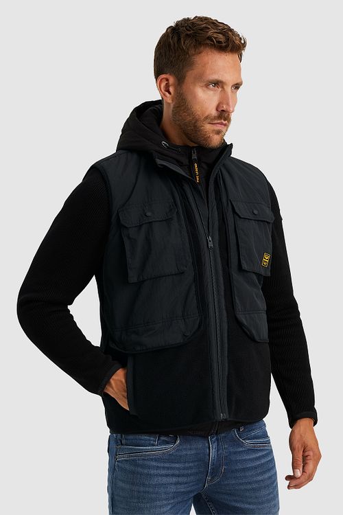 PME Legend Fleece Bodywarmer Zwart Model / Voorkant