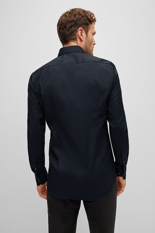 BOSS Hank Zwart Overhemd Model / Achterkant