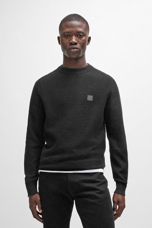 BOSS Trui Anion Zwart Model / Voorkant