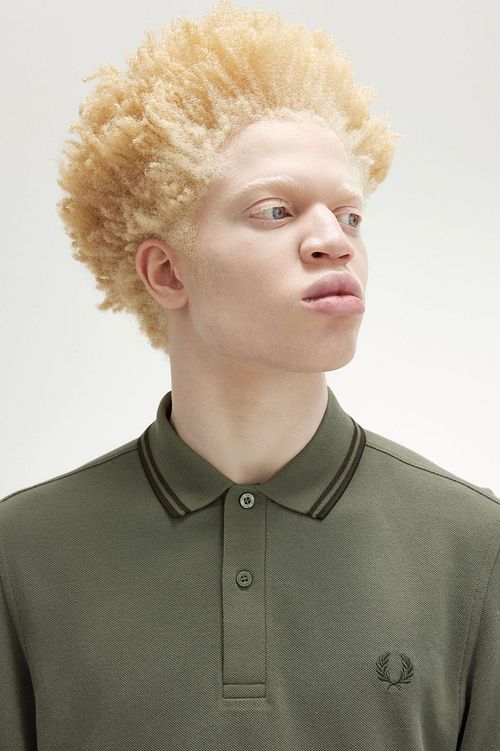 Fred Perry Langærmet Polo Grøn W49 Model / Detail