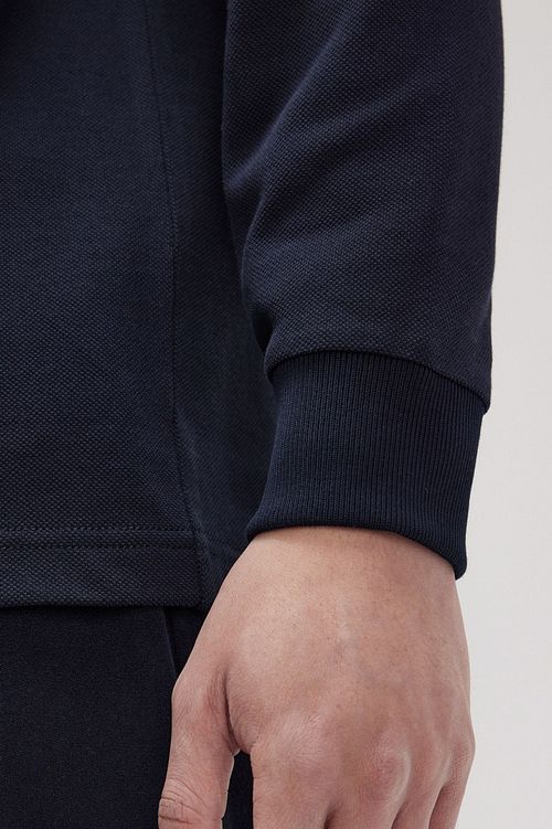 Fred Perry långärmad pikéblå navy 238 Model / Detail