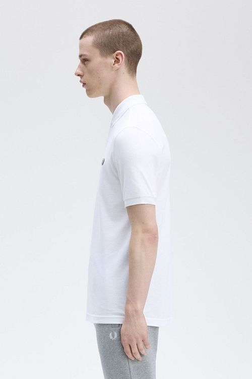 Fred Perry Poloshirt Wit Model / Zijkant