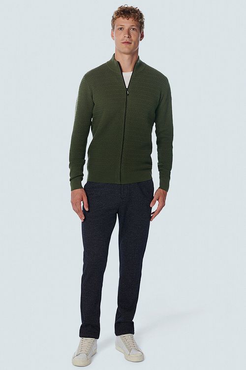 No Excess Cardigan Jacquard Vert Foncé Model / Voorkant