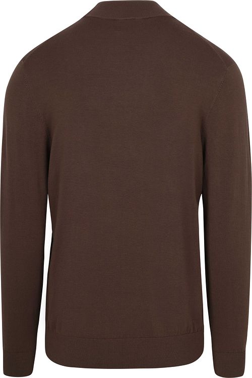 Profuomo Half Zip Pullover Luxury Basic Brun Product / Achterkant