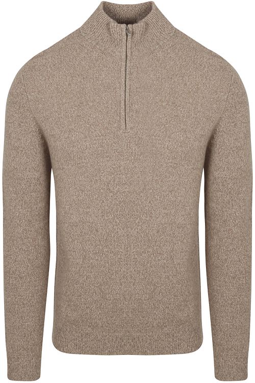 Profuomo Half Zip Pullover Ullblandning Sand Product