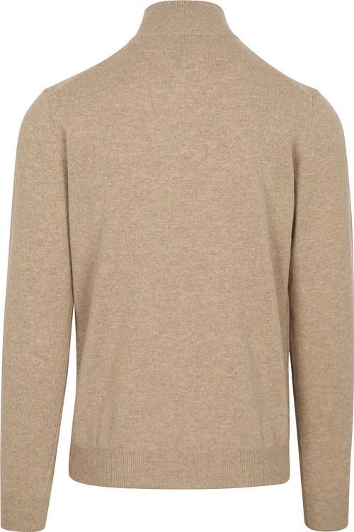 GANT wełniany sweter z półzamkiem i logo, beżowy Product / Achterkant