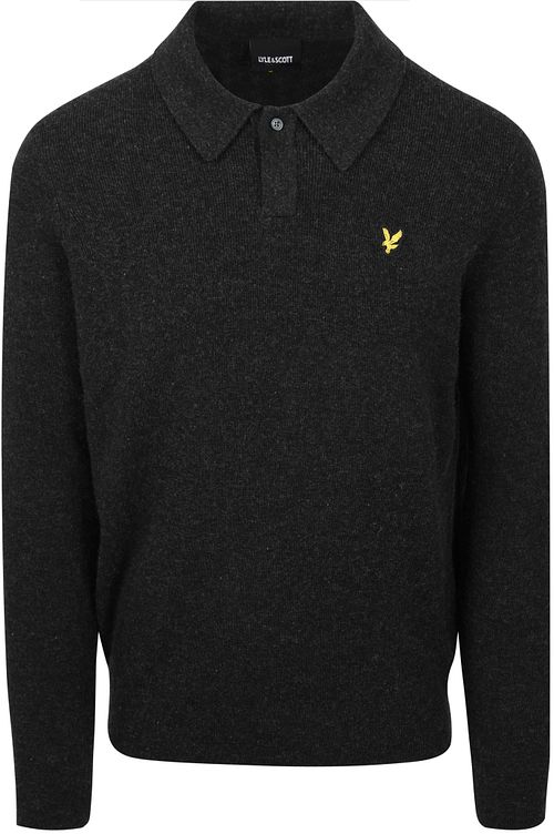 Lyle & Scott Longsleeve Poloshirt Lambswool Black Product