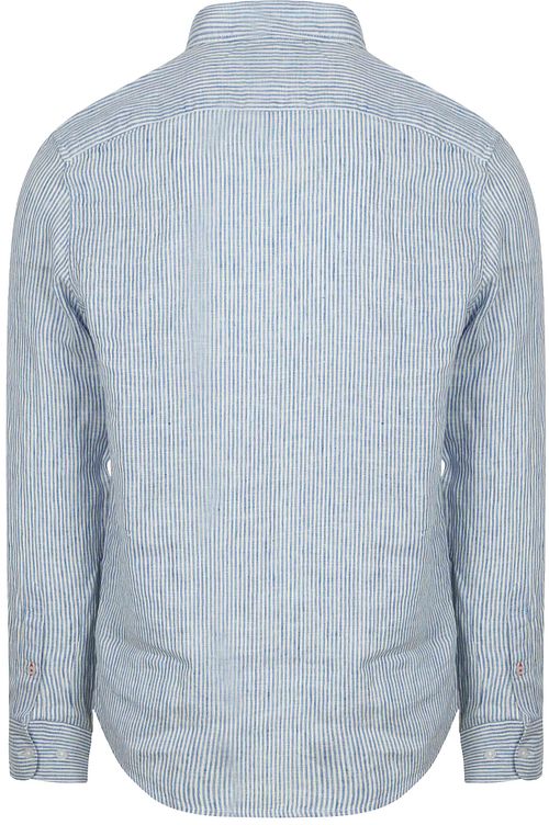 Steppin' Out Hemd Leinen Streifen Hellblau Product / Achterkant