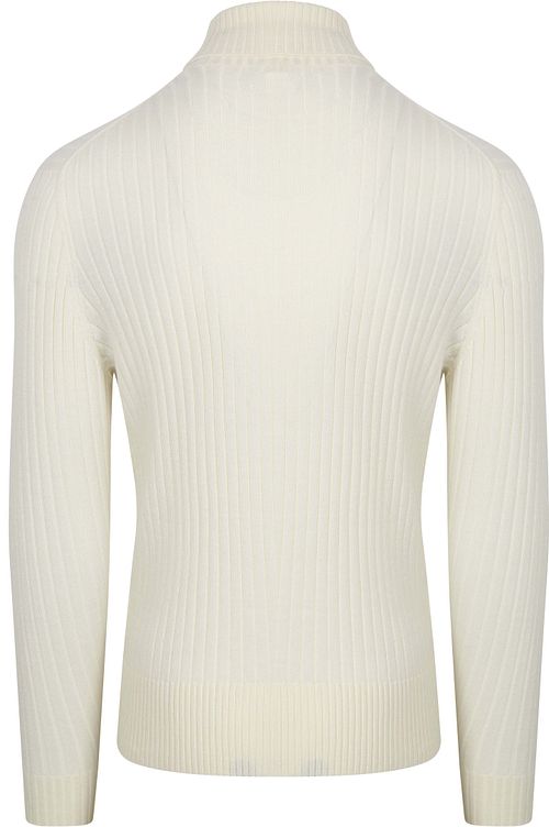 Suitable Turtleneck Pullover Rib Merino Off White Product / Achterkant
