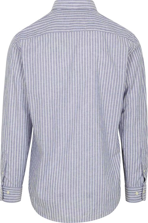 McGregor Overhemd Cotton Linen Strepen Indigo Product / Achterkant